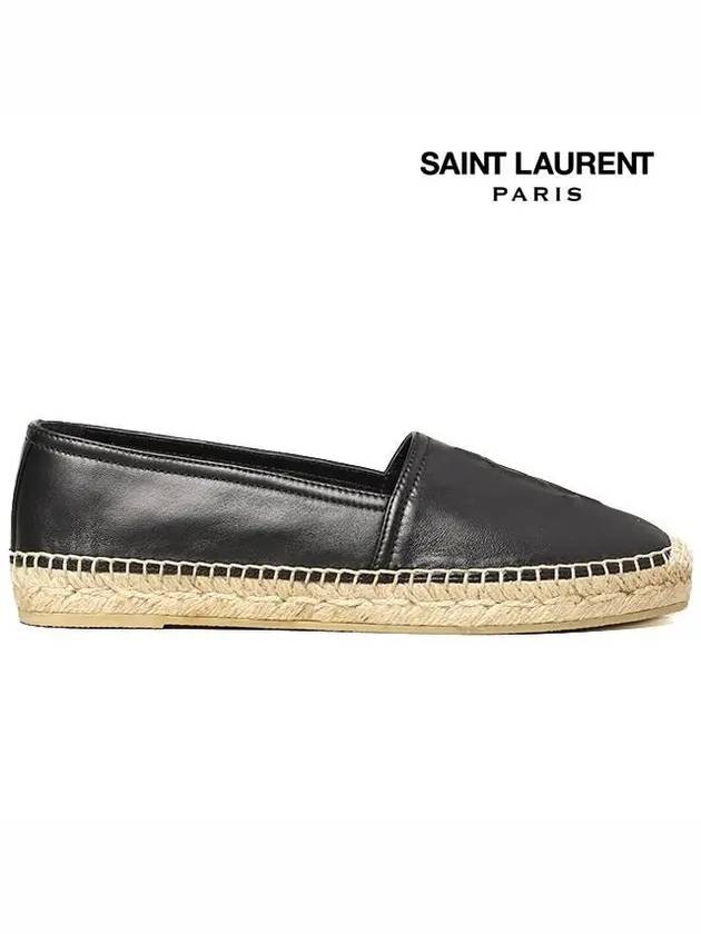 Leather Espadrilles Black - SAINT LAURENT - BALAAN 3