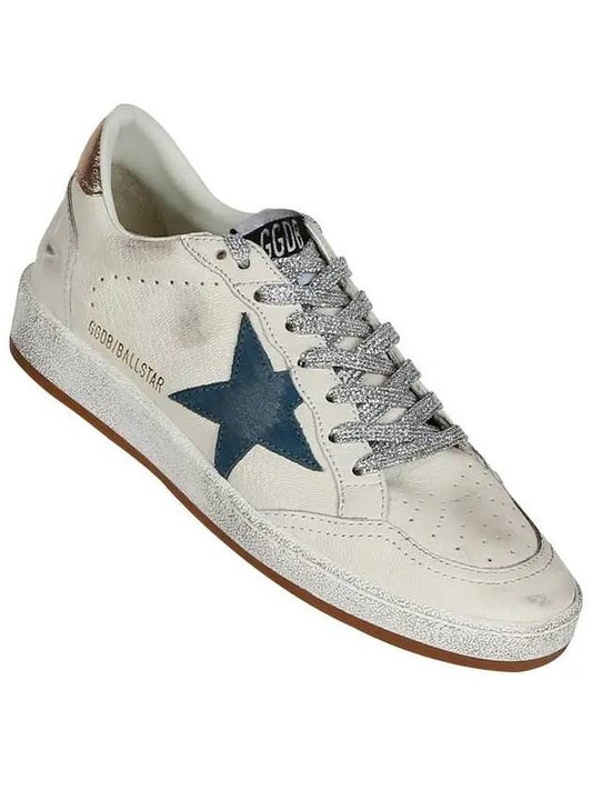 Ballstar Leather Low Top Sneakers Smoke Blue White - GOLDEN GOOSE - BALAAN 2