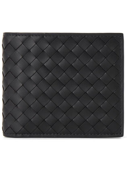 Men's Intrecciato Half Wallet Black - BOTTEGA VENETA - BALAAN 2