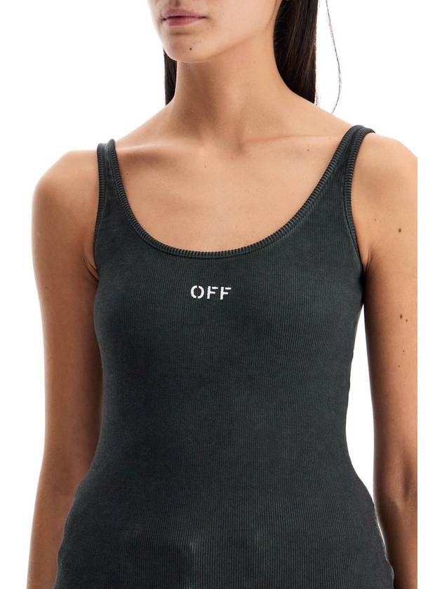 stretch cotton tank top for women - OFF WHITE - BALAAN 4