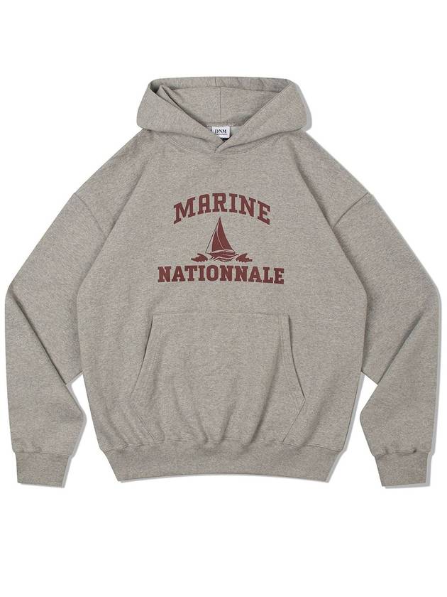 V Heavy Hood Sweat Marine Hoodie Melange Grey - DE GRAND MATIN - BALAAN 3