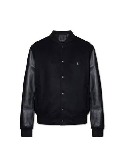 4G Detail Wool Leather Bomber Jacket Black - GIVENCHY - BALAAN 2