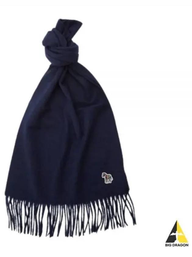 Zebra Logo Patch Wool Muffler Navy - PAUL SMITH - BALAAN 2