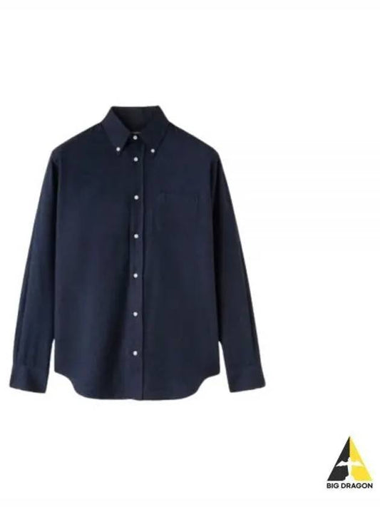 Agui Button Down Cotton Cashmere Long Sleeve Shirt Somber Blue - LORO PIANA - BALAAN 2