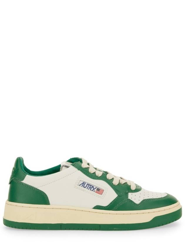 Women's Medalist Green Tab Leather Low Top Sneakers White - AUTRY - BALAAN 3