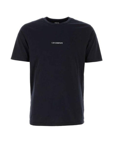 24/1 Jersey Garment Dyed Logo Short Sleeve T-Shirt Navy - CP COMPANY - BALAAN 1