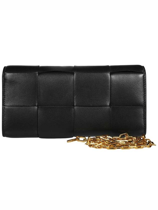 Cassette Chain Long Wallet Black - BOTTEGA VENETA - BALAAN 3