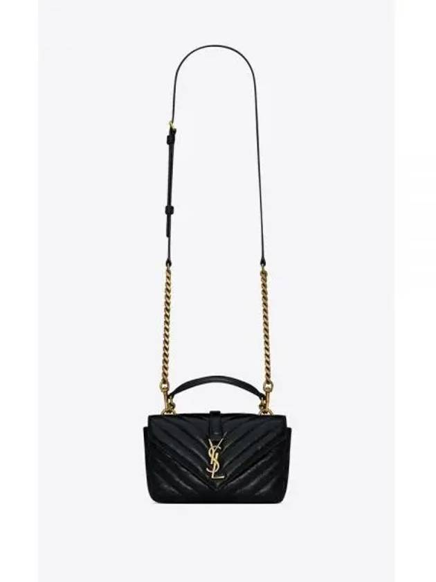 Applique Logo Quilted Calf Leather Tote Bag Black - SAINT LAURENT - BALAAN 2