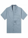 Metropolis Gabardine Short Sleeve Shirt Turbulence - CP COMPANY - BALAAN 2