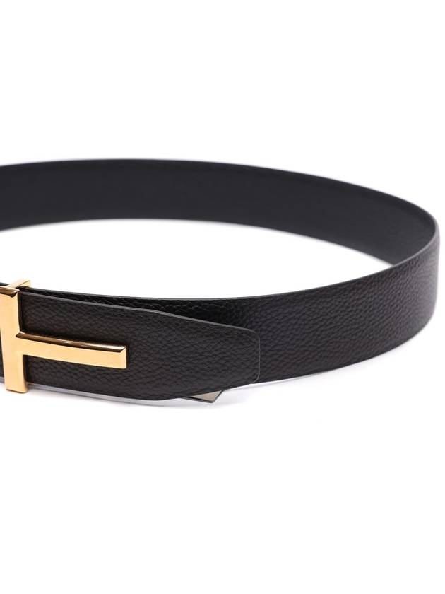 T Buckle Reversible Leather Belt Black Brown - TOM FORD - BALAAN 5