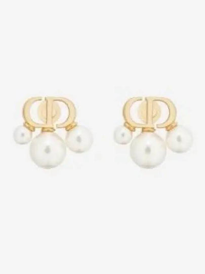 Tryptique Resin Pearl Mini Stud Earrings Gold - DIOR - BALAAN 2