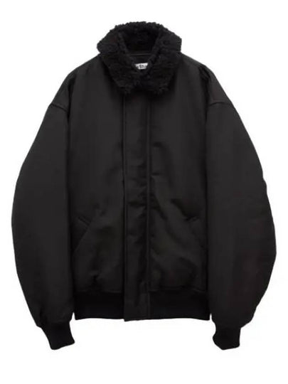 Shearling Collar Bomber Jacket Black - ACNE STUDIOS - BALAAN 2