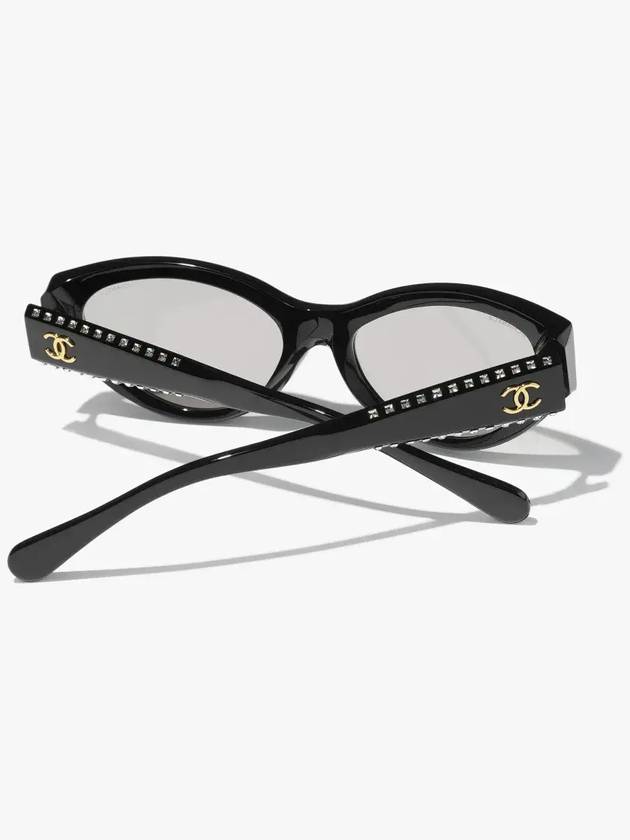 Cat eye sunglasses acetate strass black Lens Gray9163B C622 - CHANEL - BALAAN 4