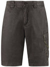 Lens Wappen Cargo Bermuda Shorts Black - CP COMPANY - BALAAN 1