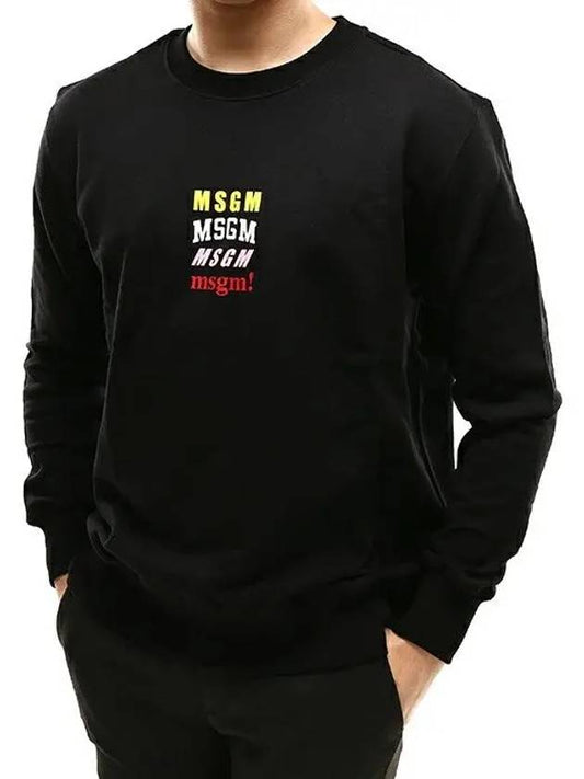 Men's Color Logo Sweatshirt Black 2641MDM167 - MSGM - BALAAN 2