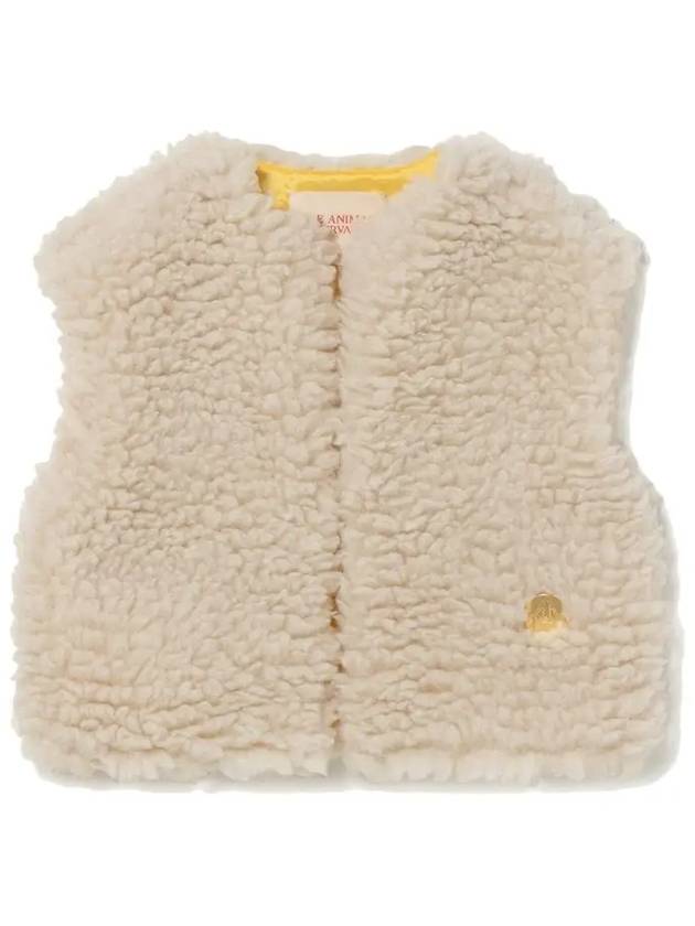 Kids Logo Fur Vest White F22077 036XX - THE ANIMALS OBSERVATORY - BALAAN 1