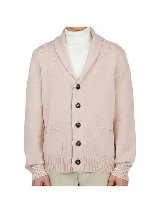 Men's Button Wool Cardigan Pink - DRUMOHR - BALAAN 1