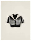 Cashmere Knit Stripe Motif Cardigan Black Tan - MIU MIU - BALAAN 2