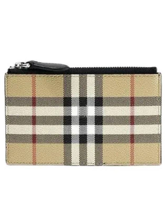 Check Zipper Card Wallet Beige - BURBERRY - BALAAN 2