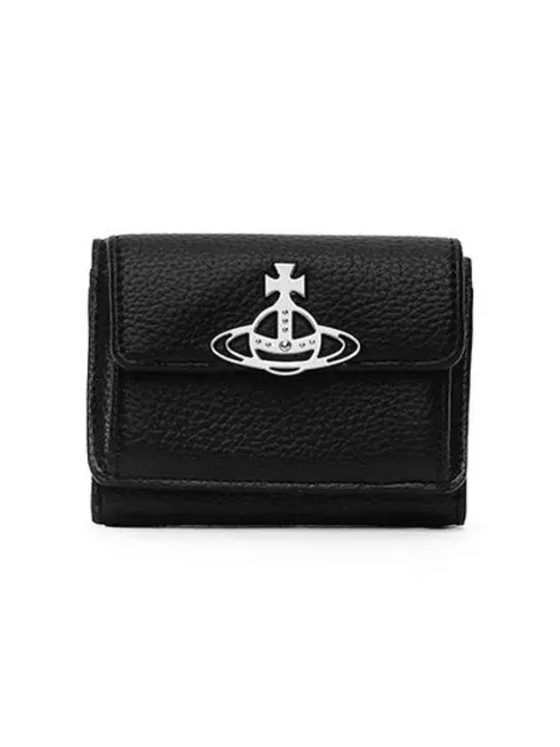 Vegan Biogreen Flap Small Half Wallet Black - VIVIENNE WESTWOOD - BALAAN 2