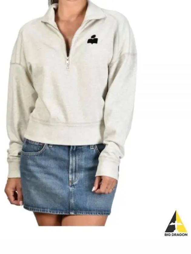 Ross Stand-Up Collar Short Cotton Sweatshirt Ecru - ISABEL MARANT - BALAAN 2