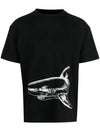 Men's Broken Shark Short Sleeve T-Shirt Black - PALM ANGELS - BALAAN 1