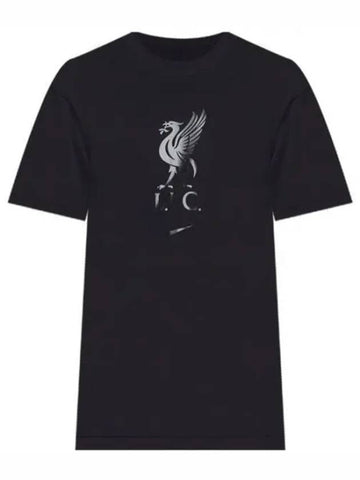 Liverpool Crest Short Sleeves T Shirt Black - NIKE - BALAAN 1