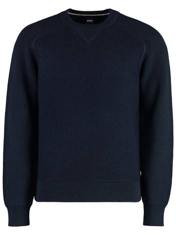 Boss Cotton Blend Crew-Neck Sweater - HUGO BOSS - BALAAN 1