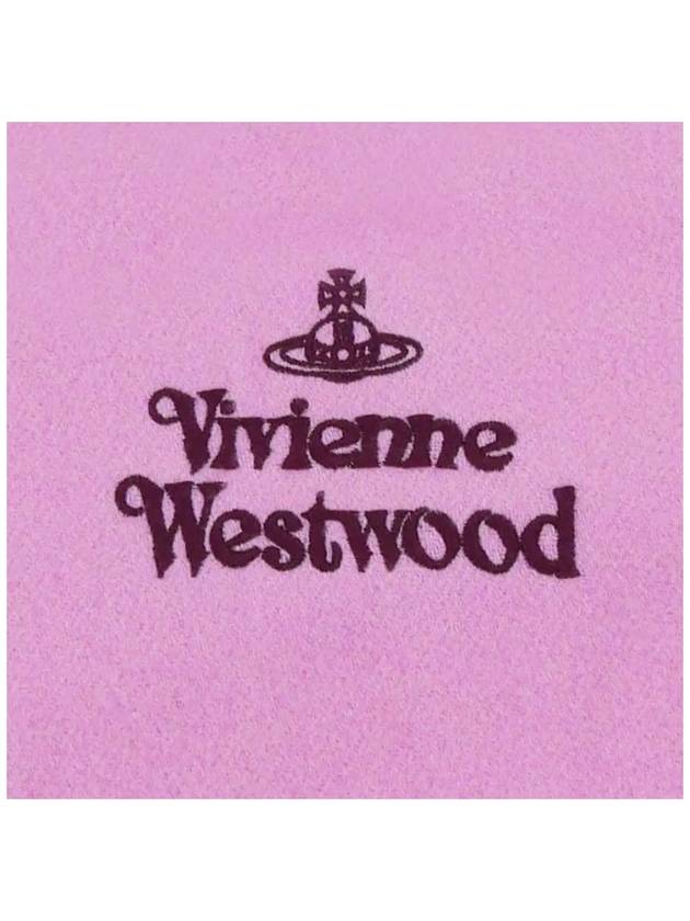 Embroidered Logo Wool Muffler Pink 81030007 G401 - VIVIENNE WESTWOOD - BALAAN 4