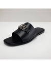 375 size Villa Villa Silver Metal Black Sandals Mule Slippers - HERMES - BALAAN 6