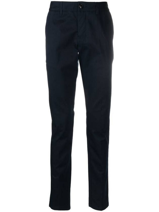 Mid-Rise Cotton Straight Pants Navy - AMI - BALAAN 1