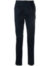 Mid-Rise Cotton Straight Pants Navy - AMI - BALAAN 1