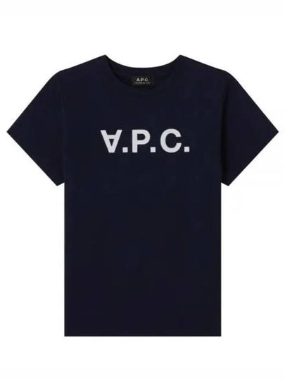 VPC Logo Organic Cotton Short Sleeve T-Shirt Navy - A.P.C. - BALAAN 2