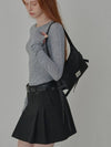 Side Detailed Ribbon Hobo Bag Black - OPENING SUNSHINE - BALAAN 4