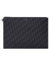 A4 Oblique Jacquard Clutch Bag Black - DIOR - BALAAN 1