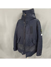 Men's David Wappen Patch Down Hooded Jacket Navy - STONE ISLAND - BALAAN 7