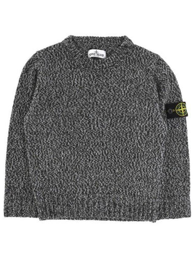 Kids Patch Wool Sweatshirt Grey - STONE ISLAND - BALAAN 1