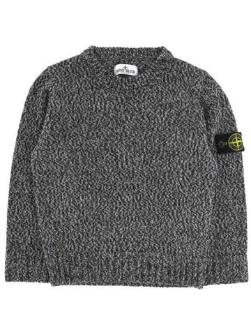 Kids Patch Wool Sweatshirt Grey - STONE ISLAND - BALAAN 1