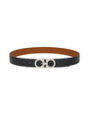 Gancini Buckle Reversible Leather Belt Black - SALVATORE FERRAGAMO - BALAAN 1