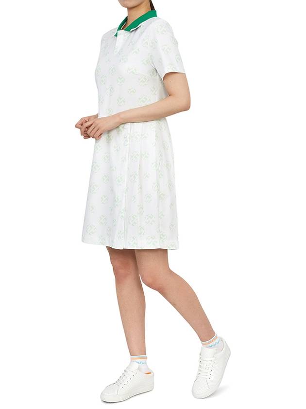 Women's Katherine Mini Dress White Green - J.LINDEBERG - BALAAN 9