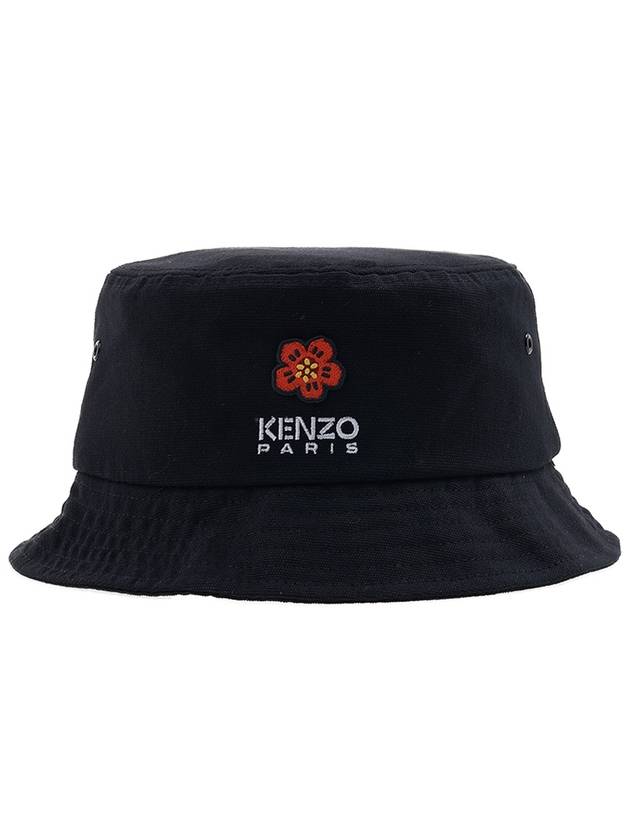 Flower Logo Bucket Hat Black - KENZO - BALAAN 3