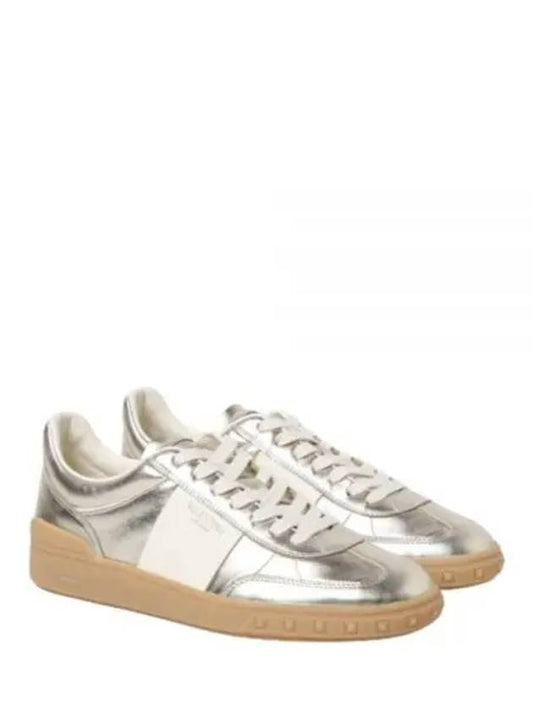 Upvillage Lace-Up Low-Top Sneakers Silver - VALENTINO - BALAAN 2