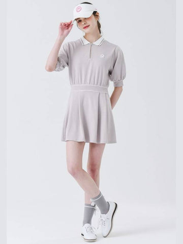 Volume sleeve golf dress BEIGE - MONBIRDIE GOLF - BALAAN 1