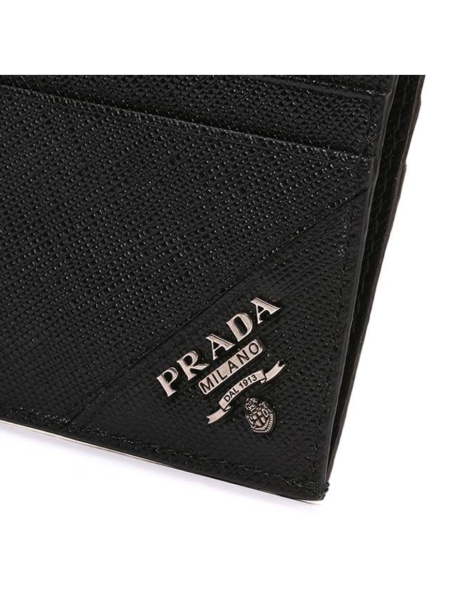 Saffiano Leather Card Wallet Black - PRADA - BALAAN 5