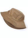 Wool camel brown logo bucket hat 5HC196 - MIU MIU - BALAAN 1