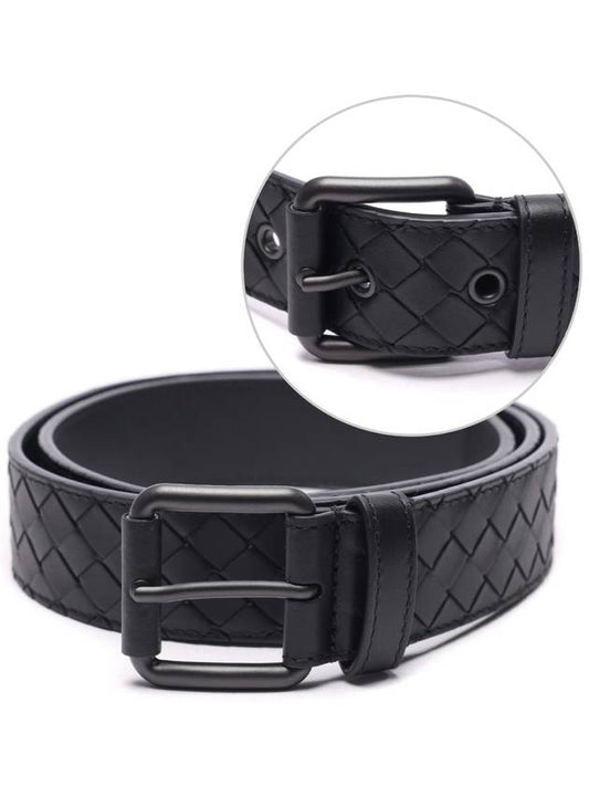 Men's Intrecciato Weaving Belt Black - BOTTEGA VENETA - BALAAN 2