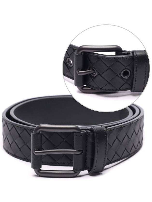 Men's Intrecciato Weaving Belt Black - BOTTEGA VENETA - BALAAN 3