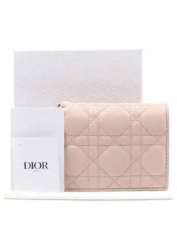 Cannage sheepskin mini wallet powder pink S0178ONMJ M973 - DIOR - BALAAN 1