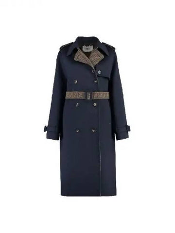 FF pattern insert wool trench coat 270269 - FENDI - BALAAN 1