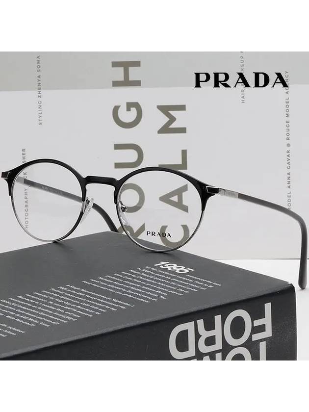 Glasses frame VPR58Y YDC1O1 retro round metal frame - PRADA - BALAAN 2